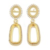 Brass Micro Pave Cubic Zirconia Dangle Stud Earring Findings KK-F891-02G-1