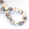 Natural Pink Zebra Jasper Round Bead Strands G-E334-10mm-11-4