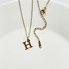 304 Stainless Steel Letter Pendant Necklaces NJEW-WH0027-26H-G-1