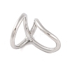 Non-Tarnish 304 Stainless Steel Criss Cross Open Cuff Finger Rings for Unisex RJEW-S414-09B-P-3