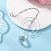 Round Glass & Brass Hanging Suncatchers HJEW-JM04632-1