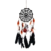 Halloween Theme Woven Net/Web with Feather Hanging Ornaments PW-WG53F30-01-1