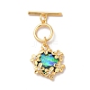Brass Pave Clear Cubic Zirconia Toggle Clasps KK-M243-09G-02-1