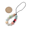 Natural Flower Amazonite with Glass Mobile Straps HJEW-JM02348-3