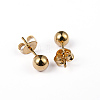 304 Stainless Steel Ball Stud Earrings EJEW-5558-5mm-G-1