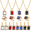 4 Colors Rectangle Rhinestone Jewerly Set SJEW-HY0001-12-1