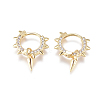 Punk Style Brass Huggie Hoop Earrings X-EJEW-L231-24G-1