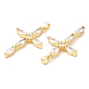 Rack Plating Brass Micro Pave Cubic Zirconia Pendants X-KK-A185-36G-3