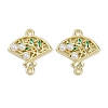Alloy Green Enamel Fan Connector Charms FIND-M079-07A-G-1