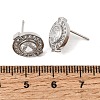 Brass Micro Pave Cubic Zirconia Stud Earrings EJEW-G471-05P-01-5