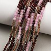 Gradient Color Natural Amethyst & Garnet & Apatite Beads Strands GG-CBA1668-A11-3mm-1