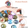 60Pcs Printed Glass Half Round Cabochons GGLA-FS0001-14-2