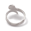 304 Stainless Steel Snake Open Cuff Rings for Women RJEW-G285-59P-3