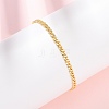 Brass Curb Chain Bracelets for Women BJEW-C140-14G-1