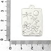 304 Stainless Steel with Dyed Synthetic Turquoise Pendants STAS-G374-05S-05-3