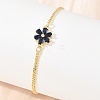 Brass Pave Cubic Zirconia Flower Link Bracelets for Women KK-CBA68DA-07A-G-3