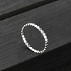 925 Sterling Silver Flat Beaded Finger Rings for Women RJEW-NH0002-01A-S-1