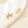 Heartbeat Brass Micro Pave Clear Cubic Zirconia Stud Earrings EJEW-G433-06G-3