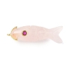 Natural Rose Quartz Carved Pendants X-G-P599-07G-04-1
