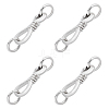 Beebeecraft 5 Sets Rhodium Plated 925 Sterling Silver S-Hook Clasps STER-BBC0001-43-1
