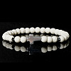 Bohemian Style Dyed Natural Lava Rock Round Beaded Stretch Bracelets CP3848-1