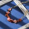 Natural Red Agate Chip Beaded Necklaces NJEW-C070-04G-01-4