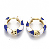 Brass Huggie Hoop Earrings EJEW-S209-04B-2