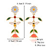 Zinc Alloy Enamel Stud Dangle Earrings WG62852-02-2