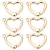 6Pcs Rack Plating Heart Brass Spring Gate Rings KK-SC0006-08-1