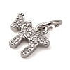 Brass Micro Pave Cubic Zirconia Chai Charms KK-P308-62P-2