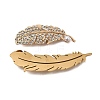 2Pcs 2 Colors 201 Stainless Steel Feather Lapel Pin JEWB-HY0001-29-2