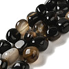 Natural Black Agate Beads Strands G-NH0017-B04-01-1