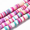 Handmade Polymer Clay Beads Strands CLAY-R089-6mm-140-1