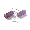 Natural Amethyst Cylindrical Dangle Earrings EJEW-D188-01P-07-3