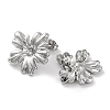 304 Stainless Steel Flower Stud Earrings EJEW-D281-12S-2