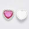 Shining Flat Back Faceted Heart Acrylic Rhinestone Cabochons RB-R011-M-2