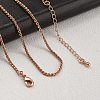 Brass Rolo Chains Necklaces for Women NJEW-D302-22RG-3