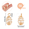 50Pcs Natural Cultured Freshwater Pearl Copper Wire Wrapped Pendants PALLOY-AB00083-2