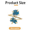 1Pc Raw Natural Gemstone Nuggets Beads Alloy Cuff Rings RJEW-PH0001-15B-2