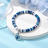 Natural Gemstone & MIYUKI Seed Beads Heart Charm Bracelets BJEW-MZ00084-01-2