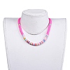Handmade Polymer Clay Heishi Beaded Choker Necklaces NJEW-JN02722-04-4