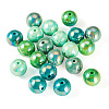 20Pcs 4 Colors UV Plating Opaque Acrylic Beads MACR-TADJ0001-03A-3