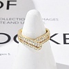 Brass Micro Pave Clear Cubic Zirconia Open Cuff Rings for Women RJEW-R011-06G-02-2