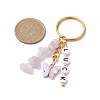 Alloy Acrylic Enamel with Natural Amethyst Keychain KEYC-JKC00805-06-3