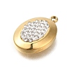 Ion Plating(IP) 304 Stainless Steel with Rhinestone and Polymer Clay Pendants STAS-Q335-11G-2