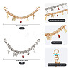 2Pcs 2 Styles Alloy & Glass Butterfly Star Key Charm Aluminum Chain Bag Decorative Chains HJEW-TAC0134-3