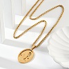 304 Stainless Steel Virgin Mary Pendant Wheat Chain Necklaces for Men NJEW-S387-09G-05-2