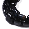 Dyed & Heated Natural Black Agate Beads Strands G-M435-A08-01-4