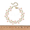 Flower Seed Bead Beaded Bracelet Sets with Cherry Quartz Glass for Women BJEW-MZ00350-02-4