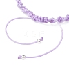 Natural White Moonstone & Malaysia Jade & Striped Agate & Amethyst Round Beads Braided Bead Bracelets for Women BJEW-JB12917-02-4